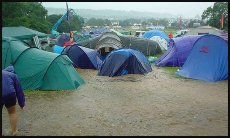 Tent in the rain