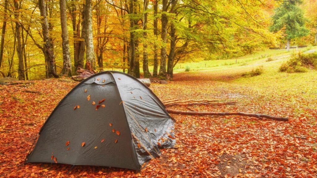 tent in fall