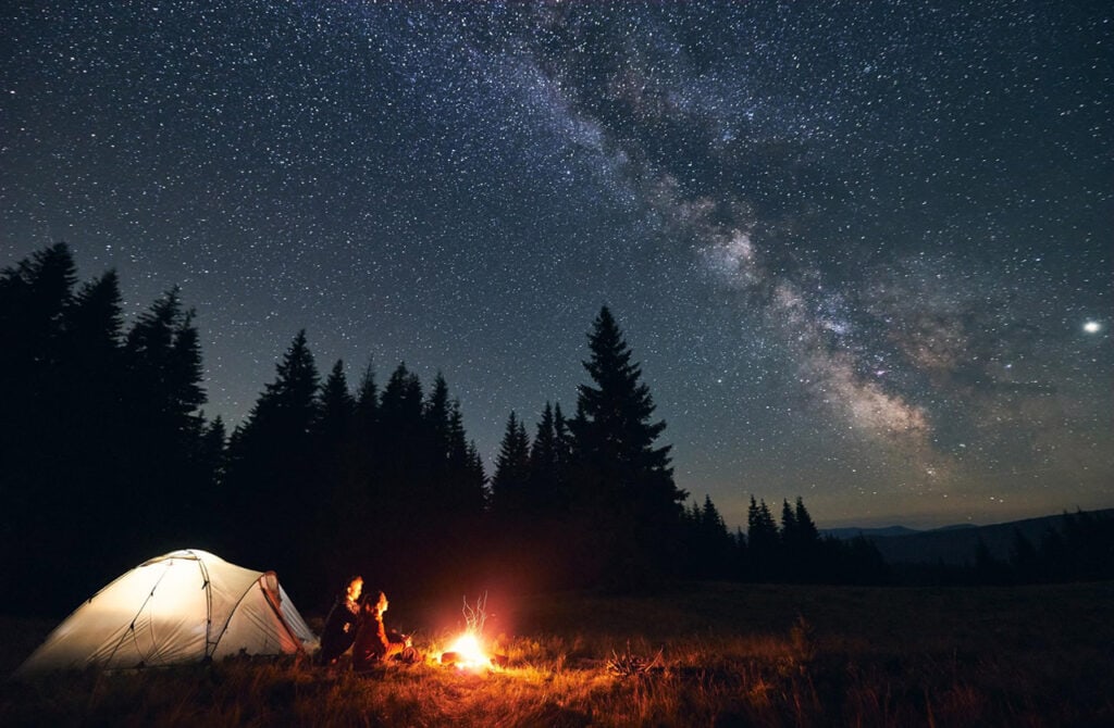 starry night camping