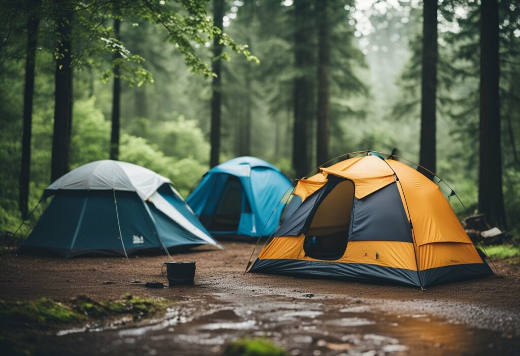 camping in rain